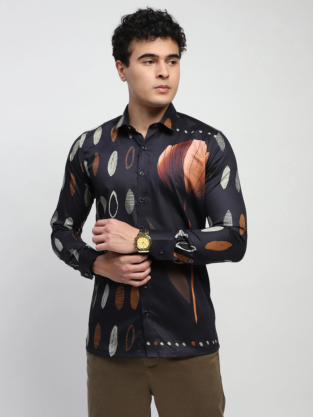 Abstract Print Cotton Shirt - Global Republic