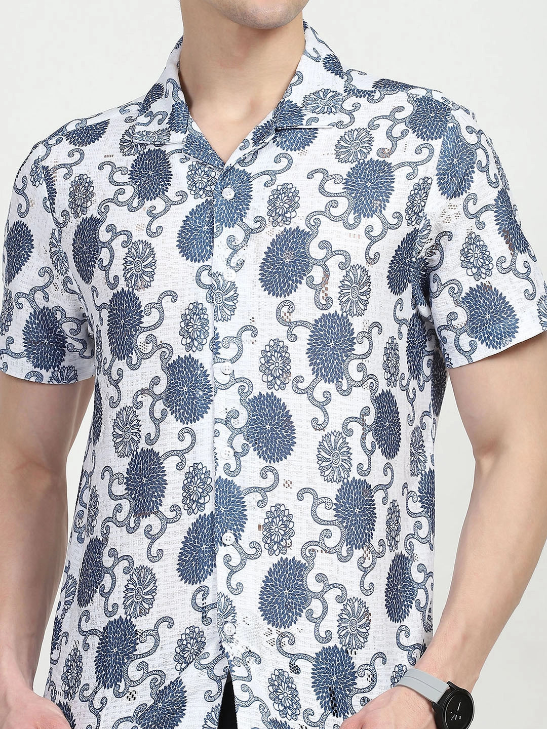 Blue Floral Print Shirt - Global Republic