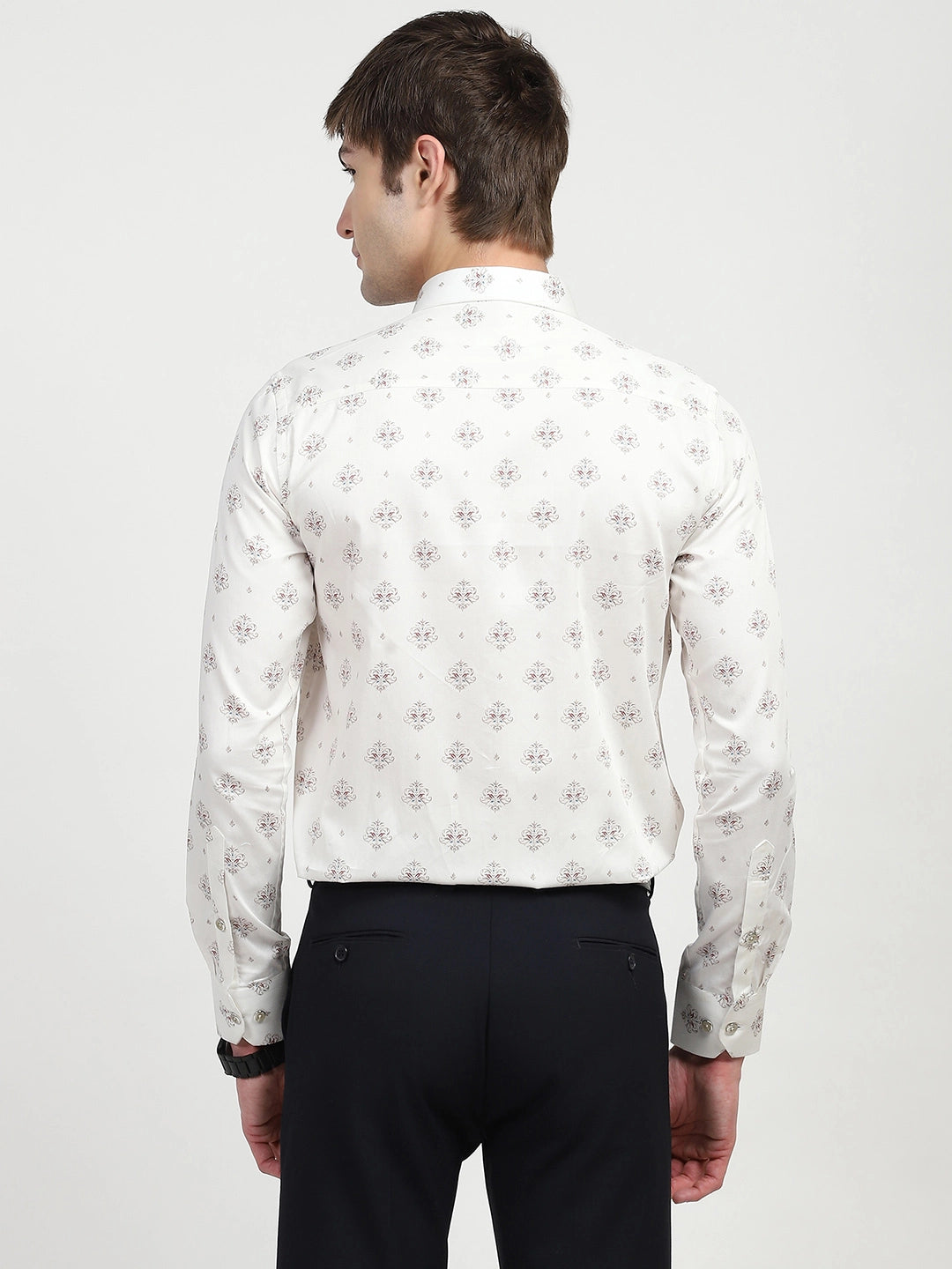 White Printed Cotton Shirt - Global Republic