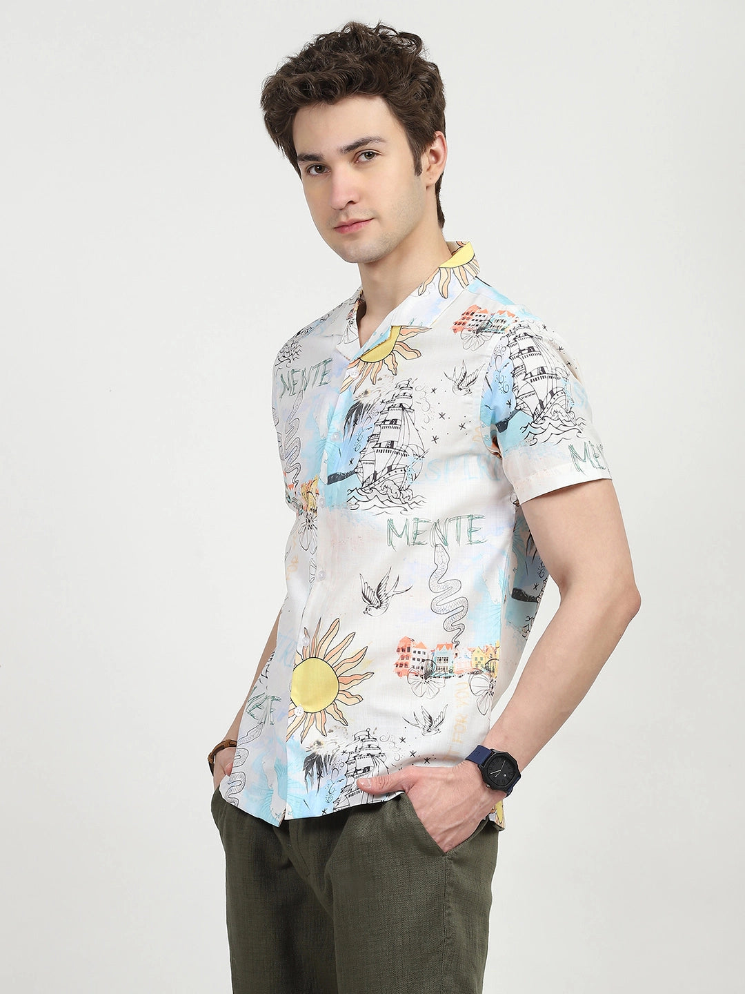 Tropical Print Cotton Shirt - Global Republic