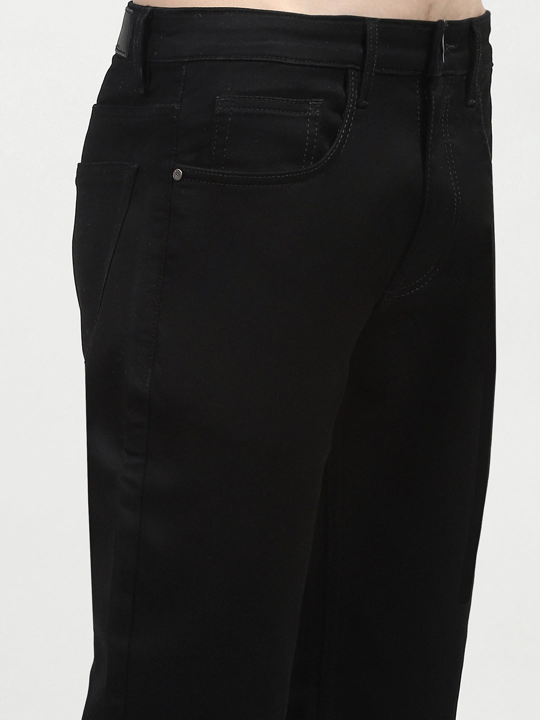 Black Cotton Regular Fit Jeans - Global Republic