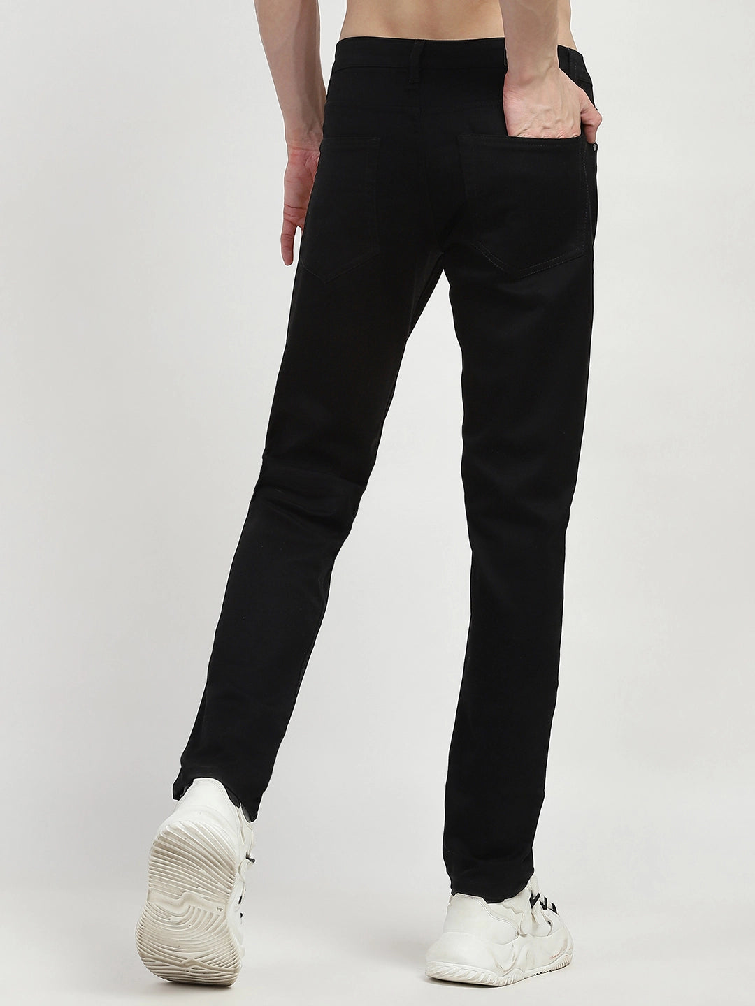 Black Cotton Regular Fit Jeans - Global Republic