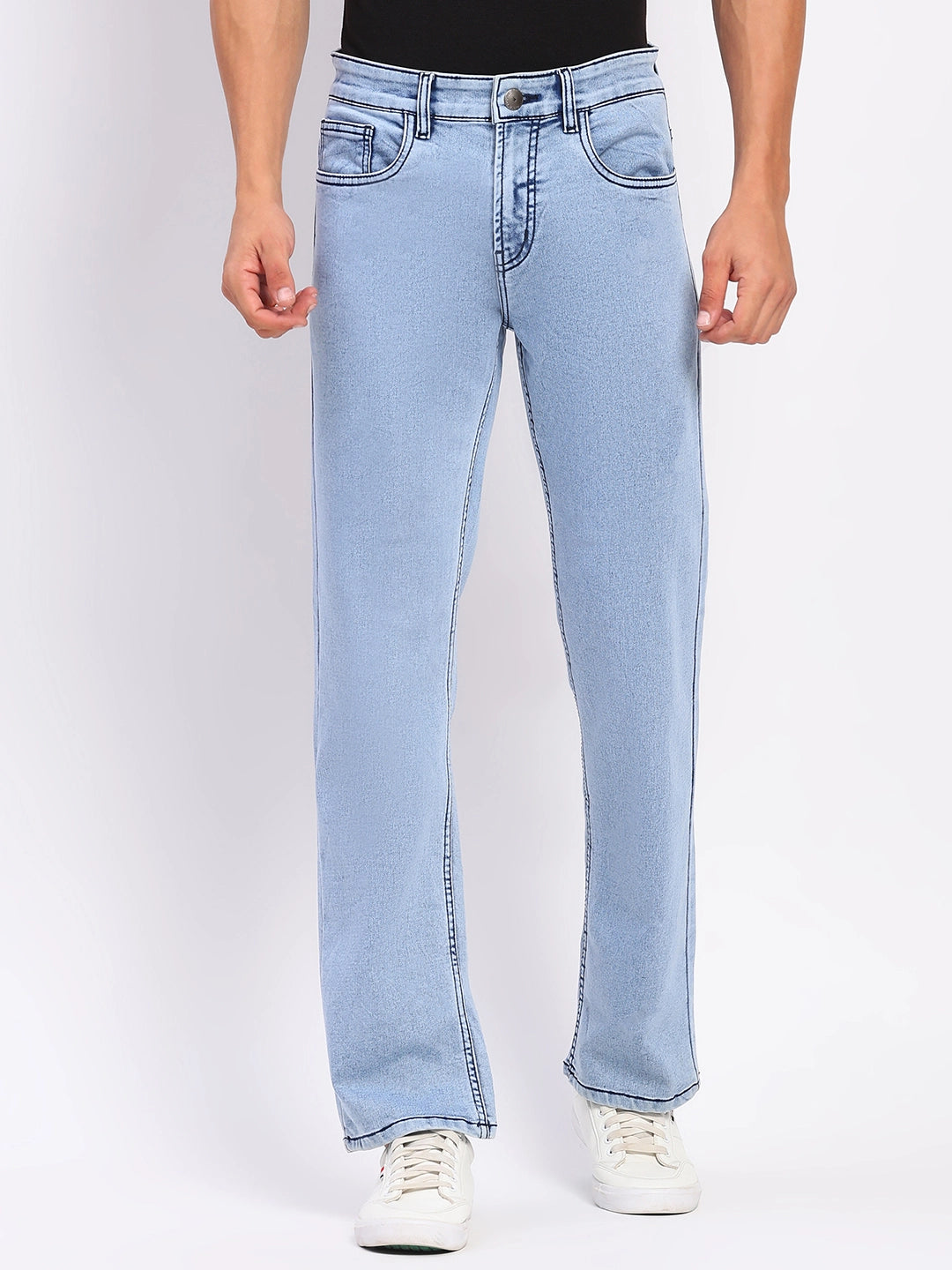 Stretchable Light Blue Cotton Blend Jeans - Global Republic