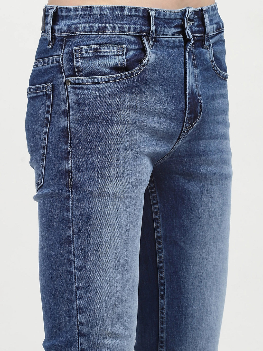 Blue Mid Rise Regular Fit Jeans - Global Republic