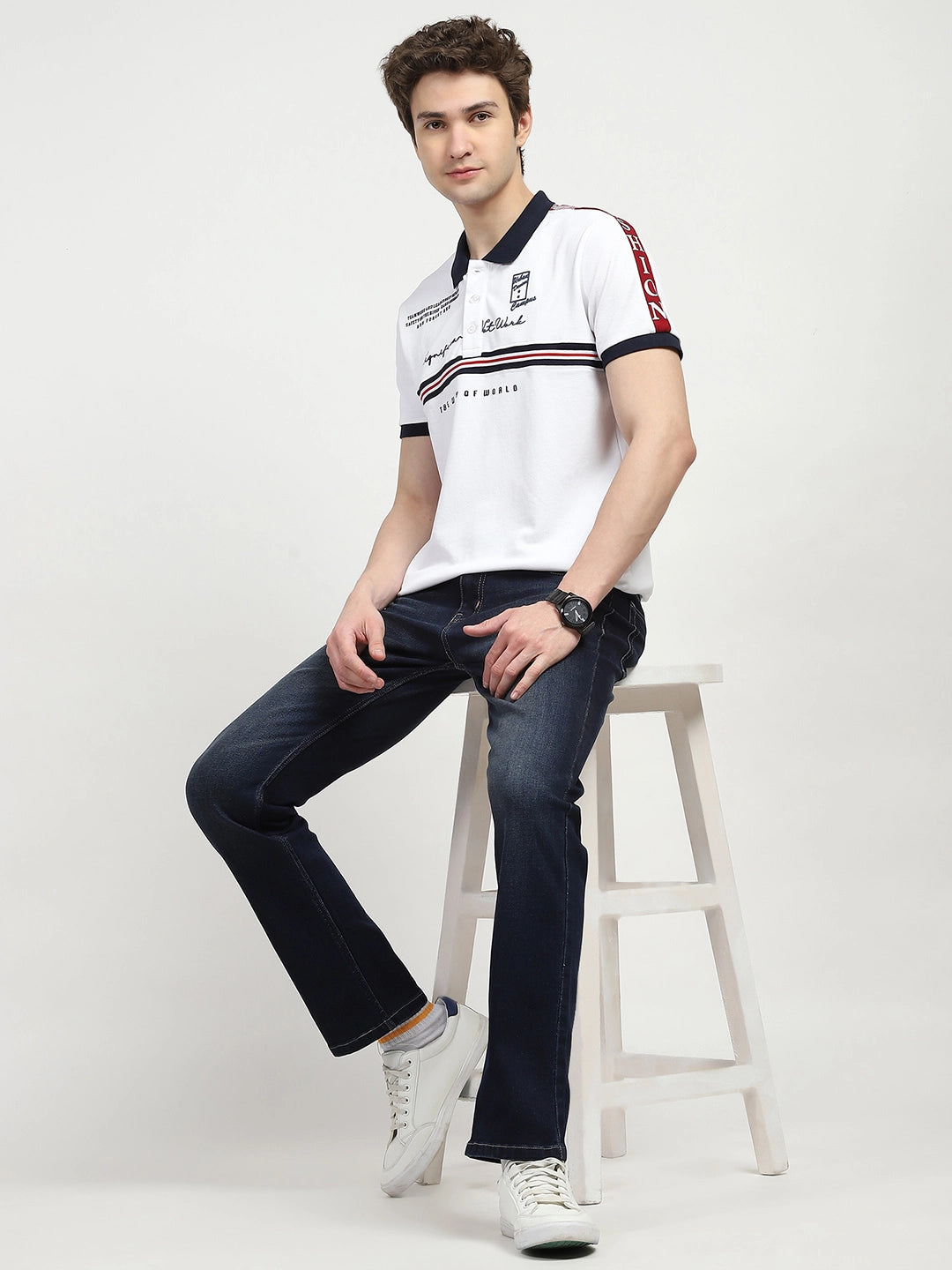 Dark Blue Regular Fit Jeans - Global Republic