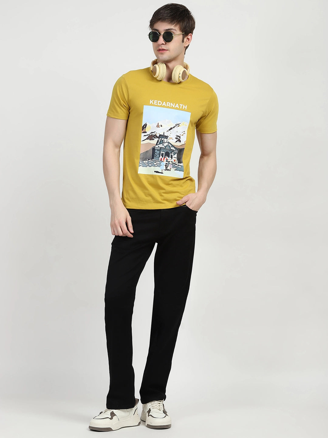 Jet Black Cotton Regular Fit Jeans - Global Republic