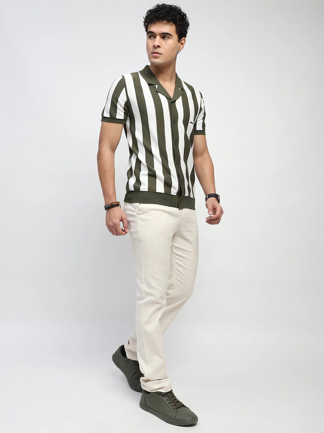 Natural Solid Cotton Trouser - Global Republic