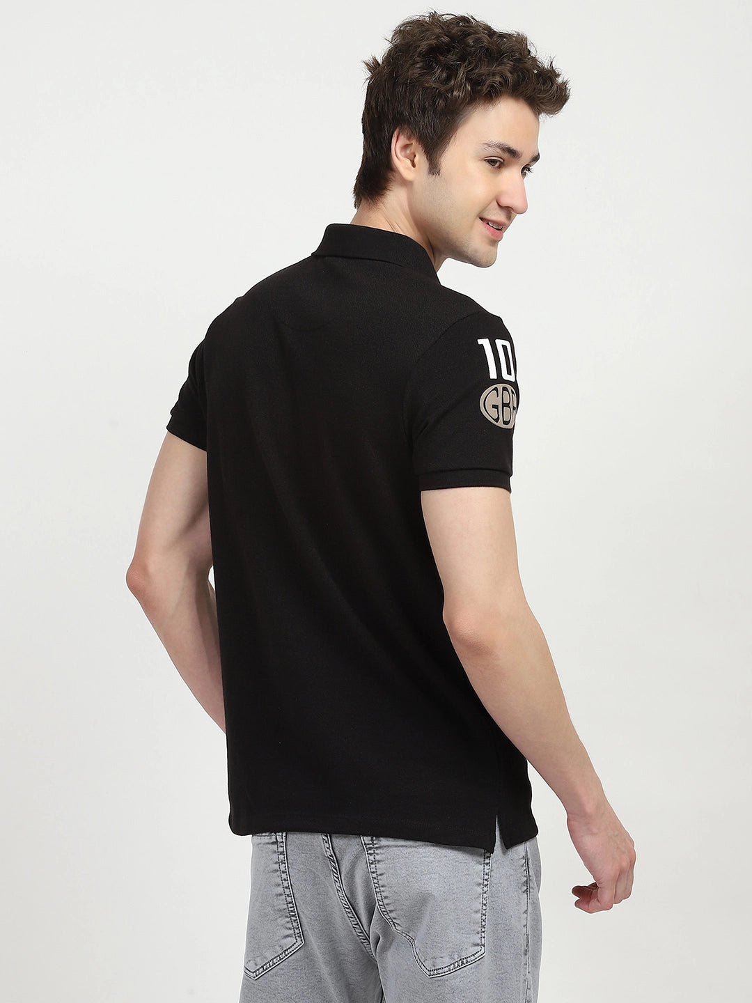 Black Cotton Polo T-shirt - Global Republic