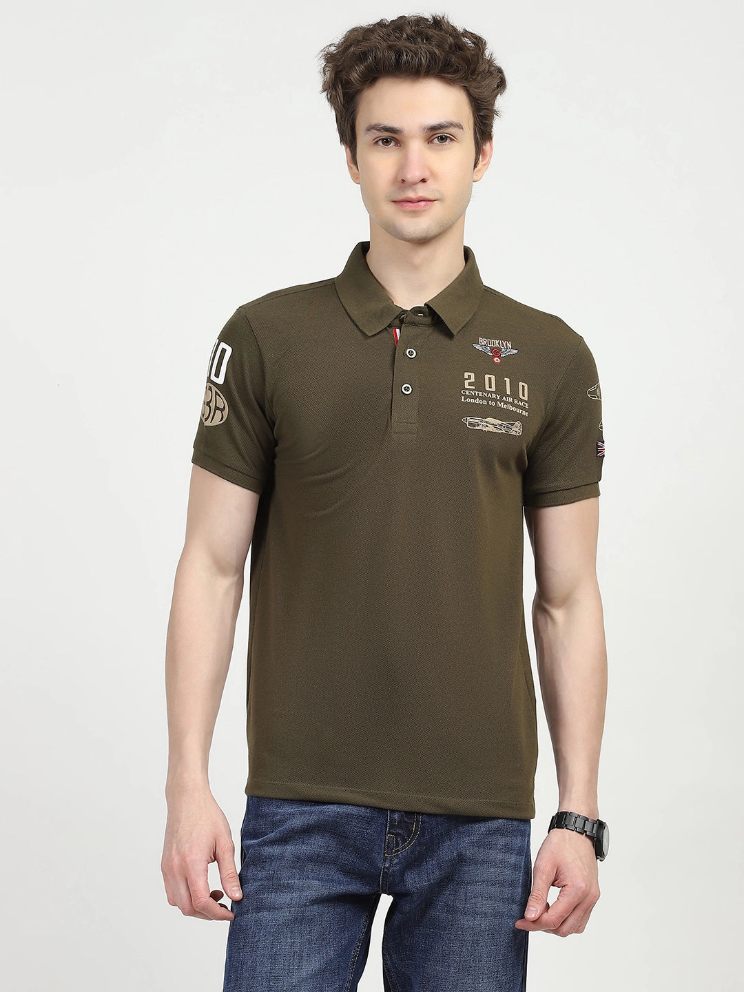 Olive Cotton Polo T-shirt - Global Republic