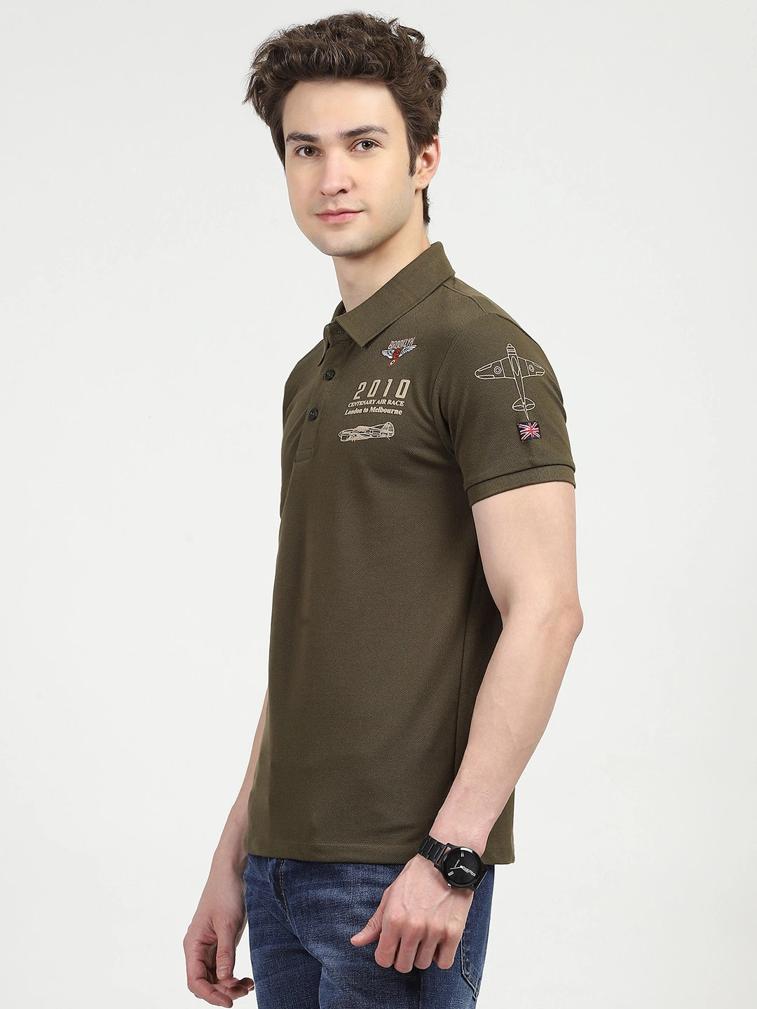Olive Cotton Polo T-shirt - Global Republic
