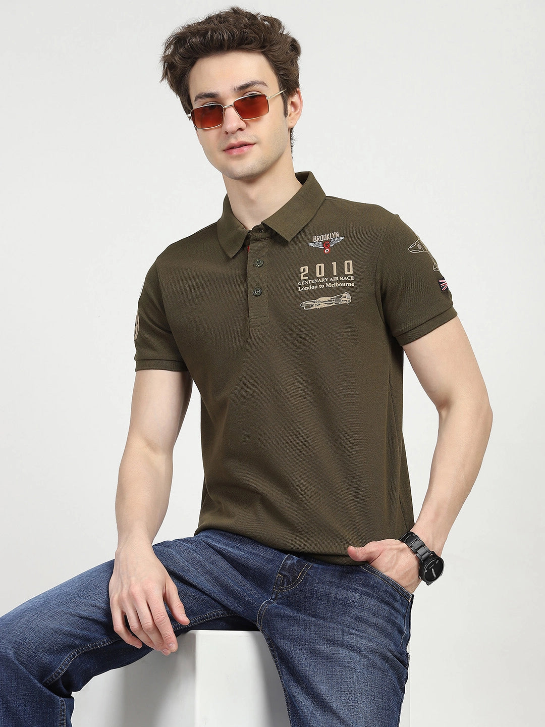 Olive Cotton Polo T-shirt - Global Republic