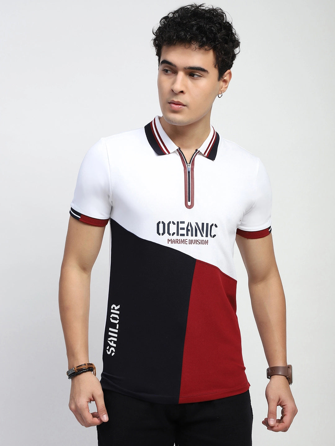 Color Block Cotton T-Shirt - Global Republic