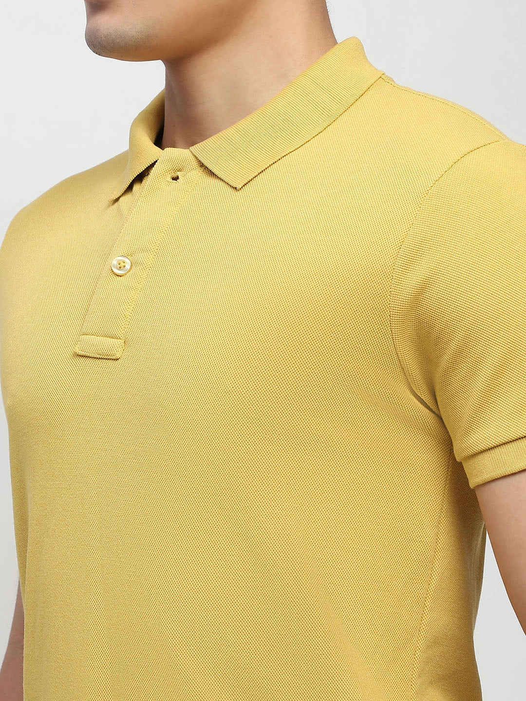 Mustard Solid Polo T-Shirt - Global Republic