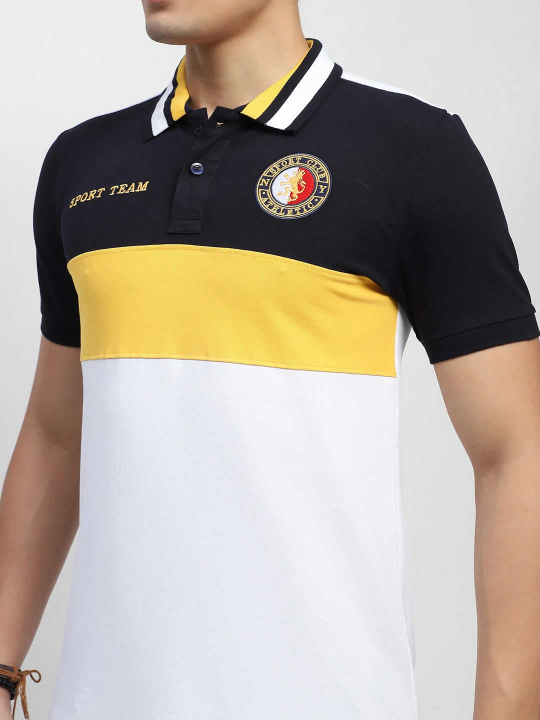 Color Block Cotton Polo T-Shirt - Global Republic