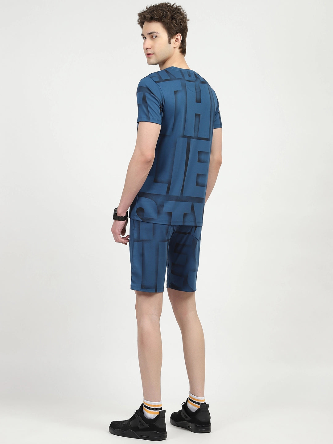 Blue Typography Viscose Set - Global Republic