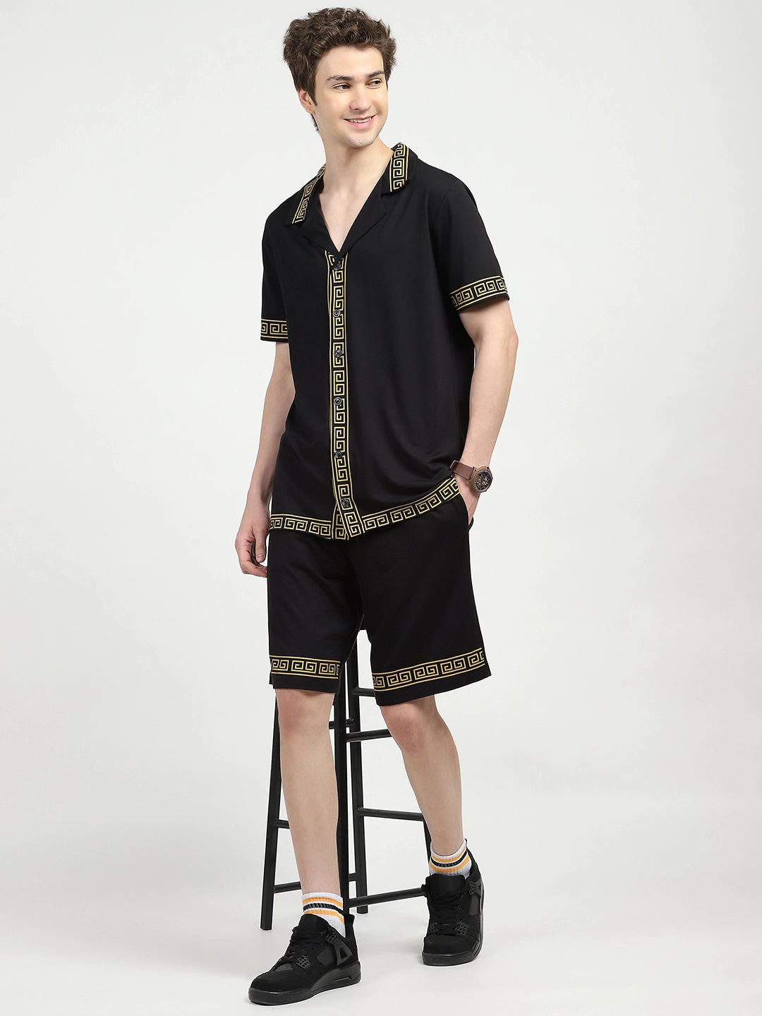 Black Printed Viscose Set - Global Republic