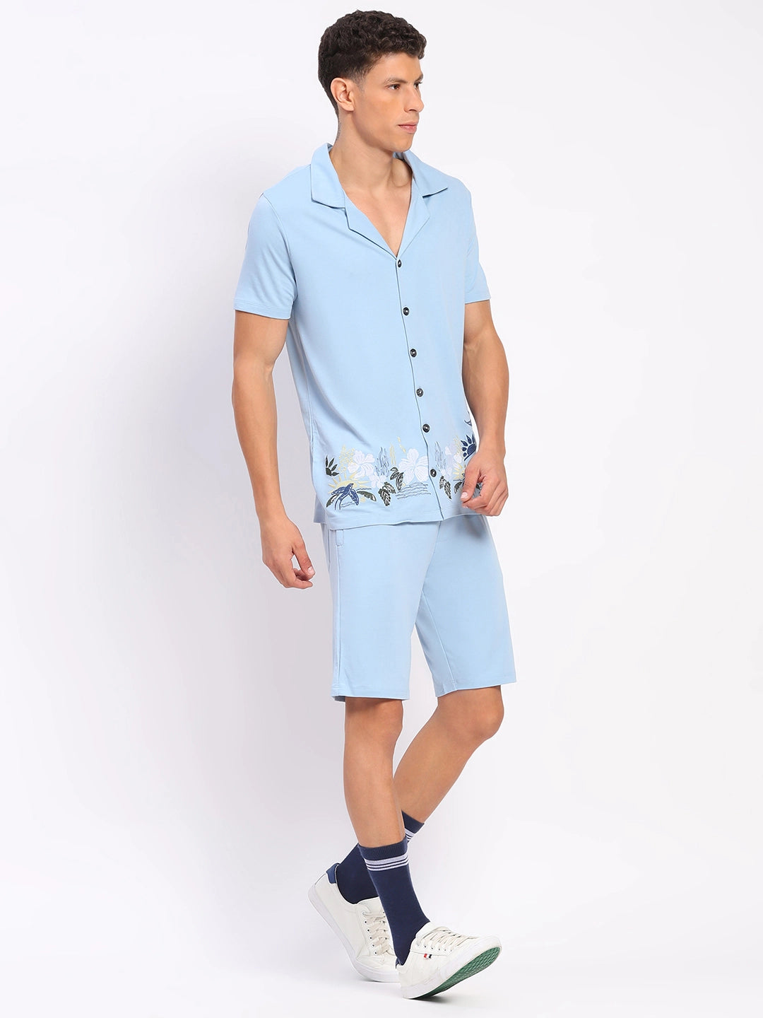 Sky Blue Embroidered Co-ord Set - Global Republic