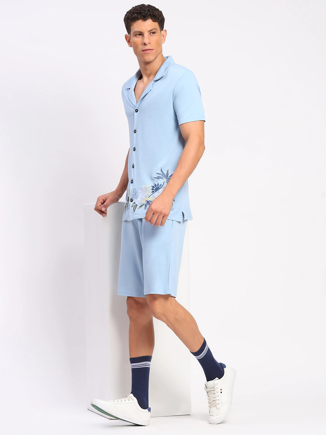 Sky Blue Embroidered Co-ord Set - Global Republic