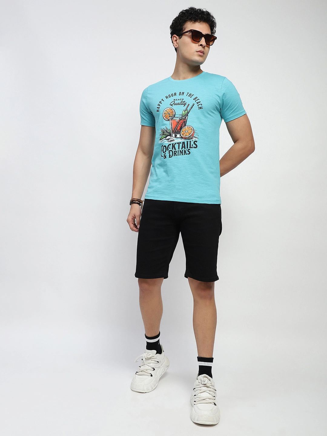 Blue Graphic Cotton T-Shirt - Global Republic