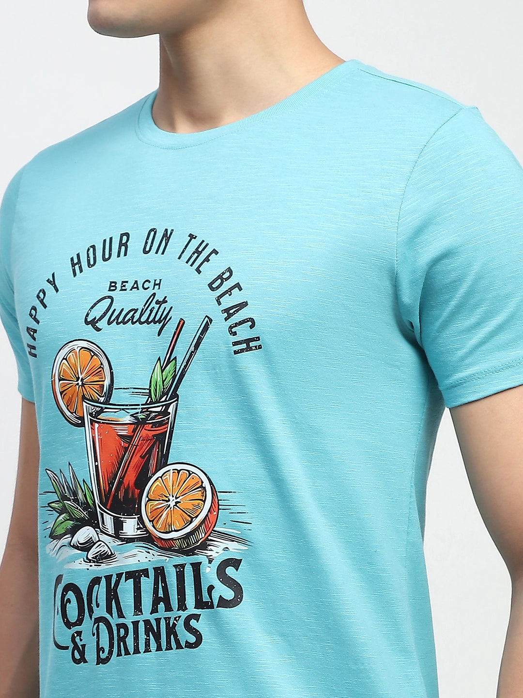 Blue Graphic Cotton T-Shirt - Global Republic