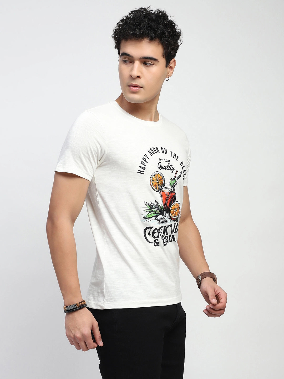 Off-White Graphic Cotton T-Shirt - Global Republic