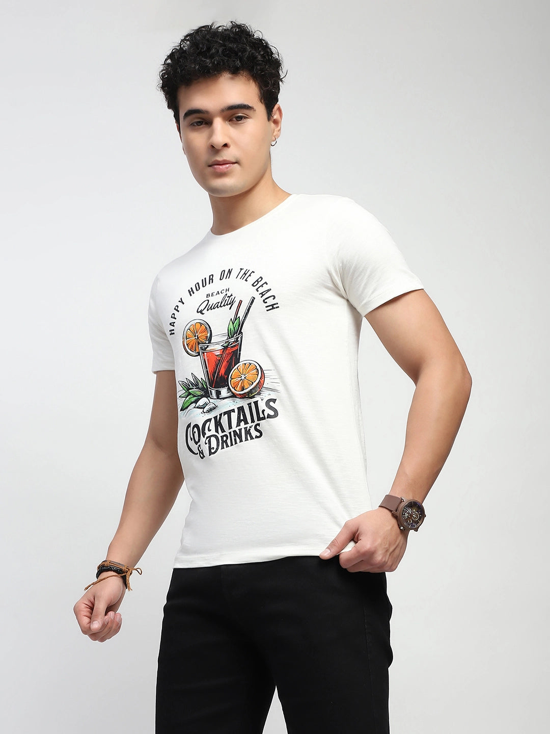 Off-White Graphic Cotton T-Shirt - Global Republic