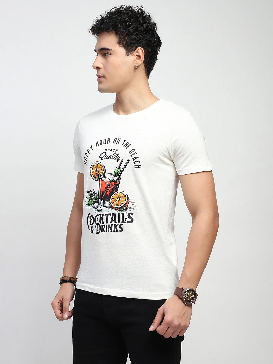 Off-White Graphic Cotton T-Shirt - Global Republic