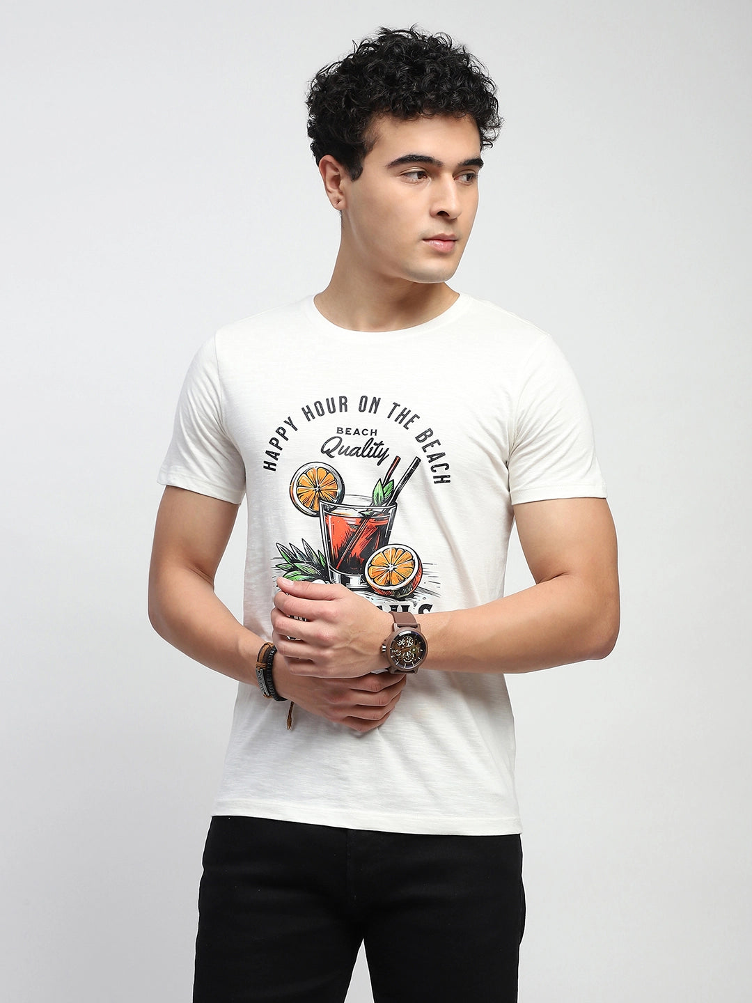 Off-White Graphic Cotton T-Shirt - Global Republic