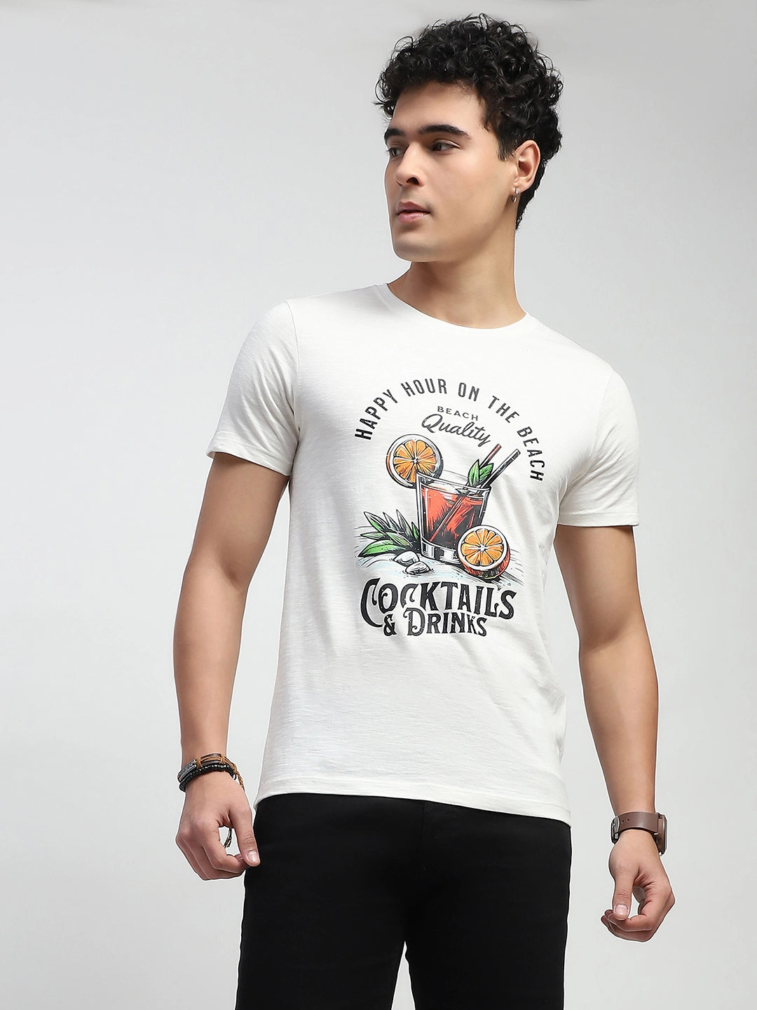 Off-White Graphic Cotton T-Shirt - Global Republic