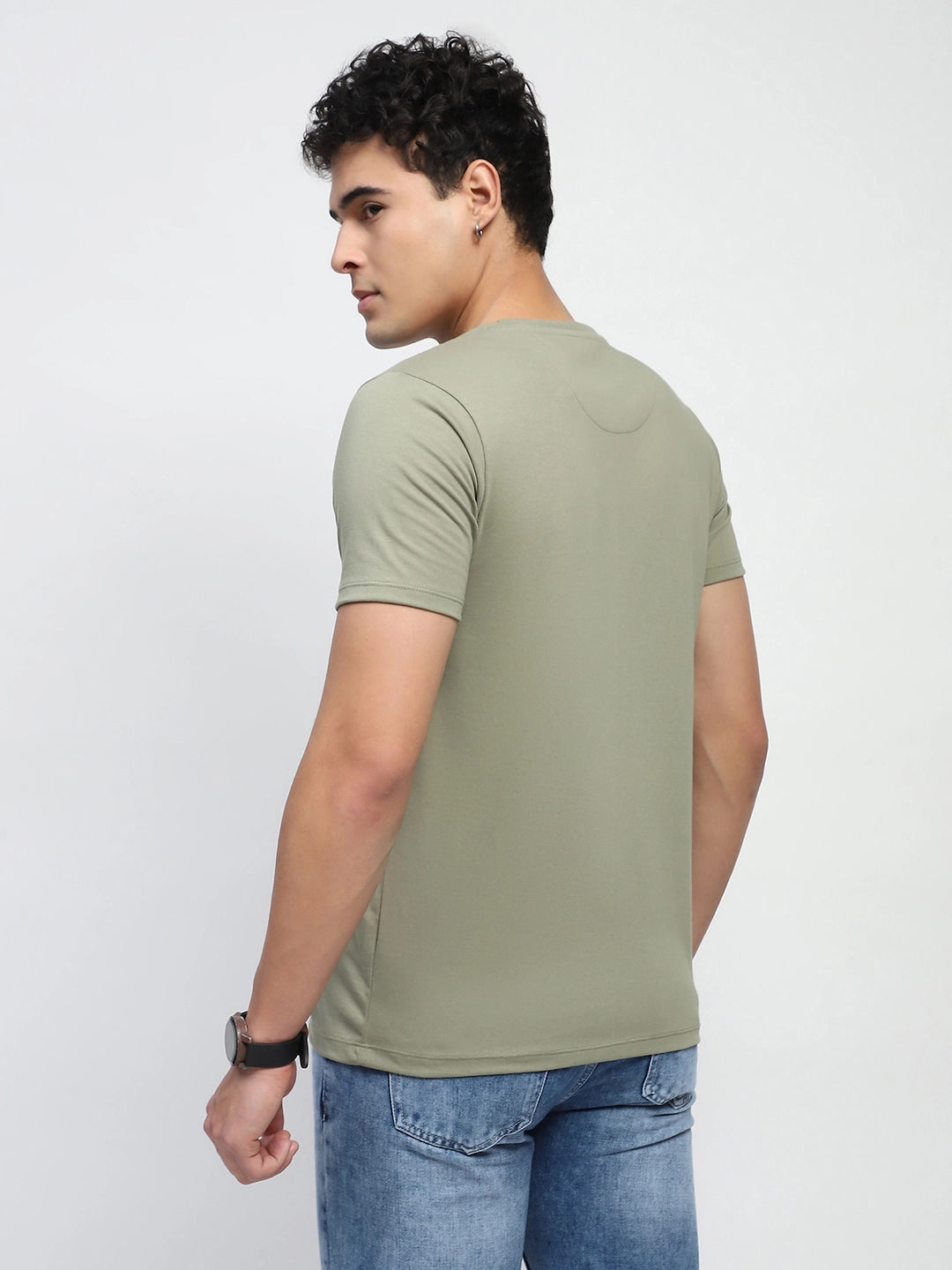 Olive Graphic Cotton T-Shirt - Global Republic