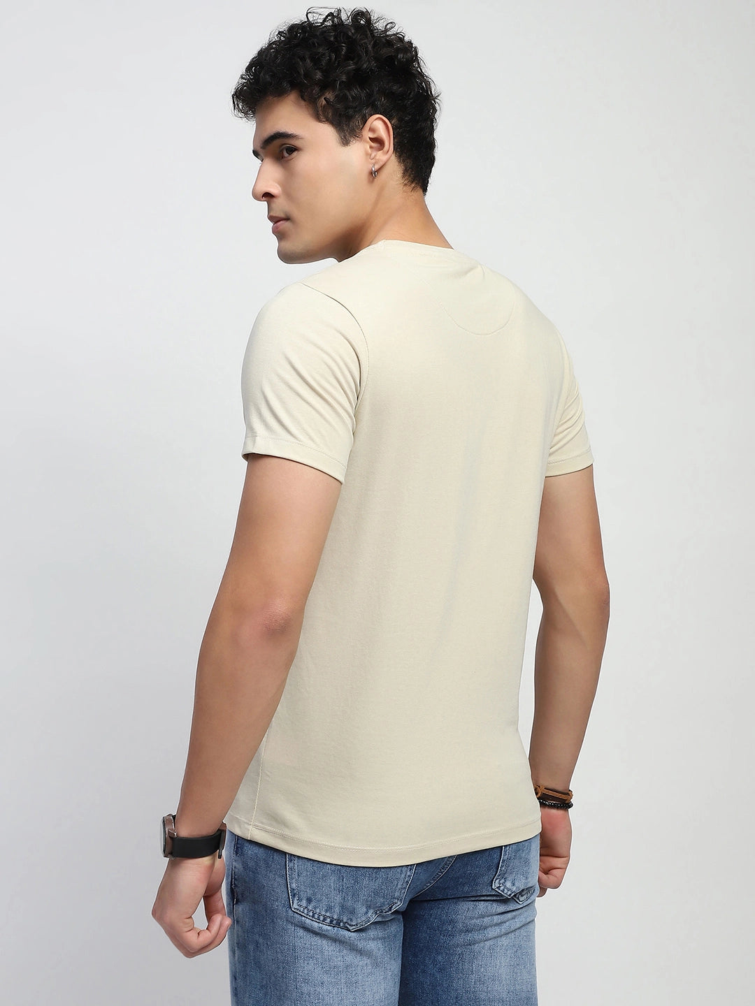 Beige Graphic Cotton T-Shirt - Global Republic