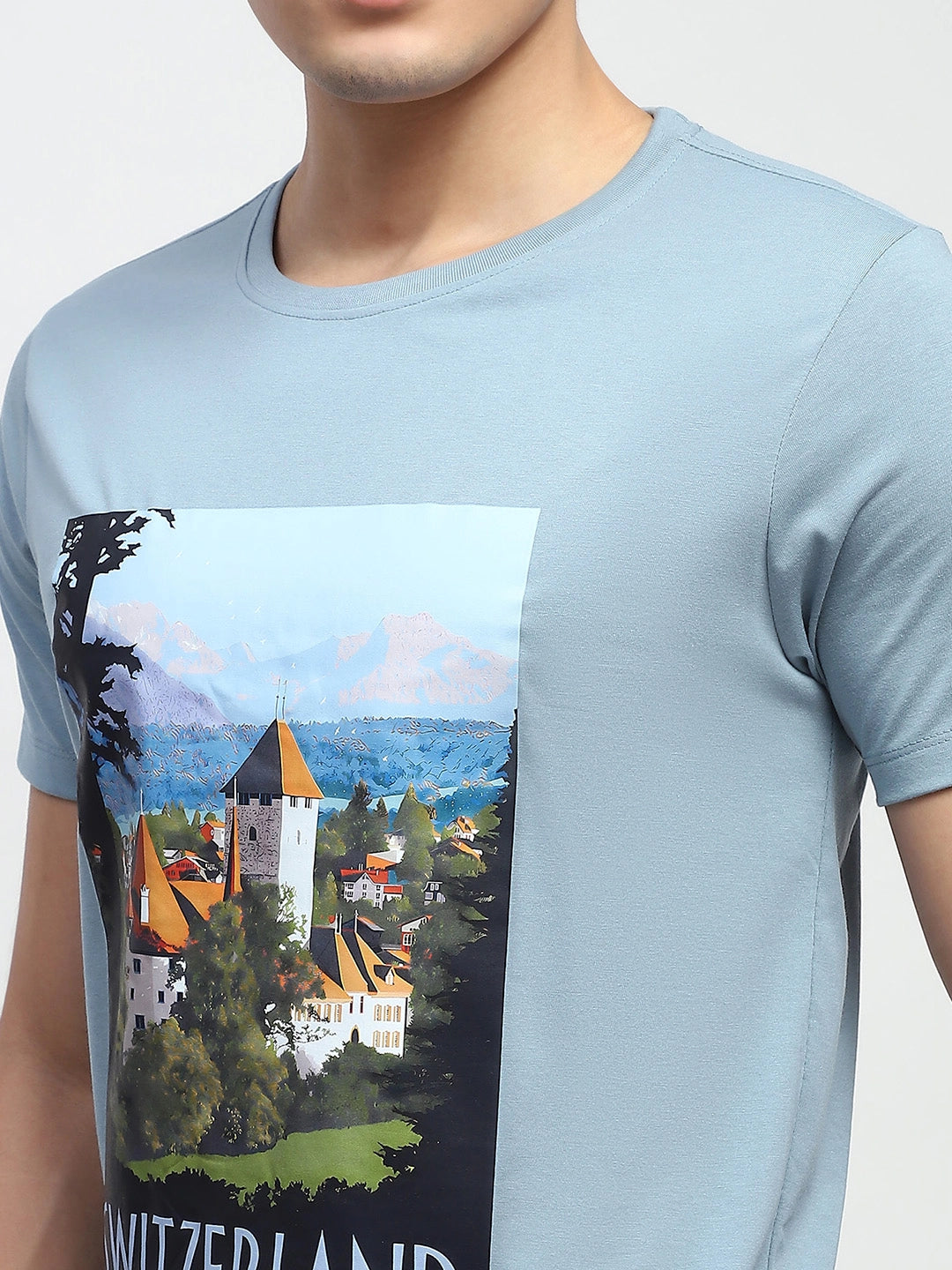 Blue Graphic Cotton T-Shirt - Global Republic