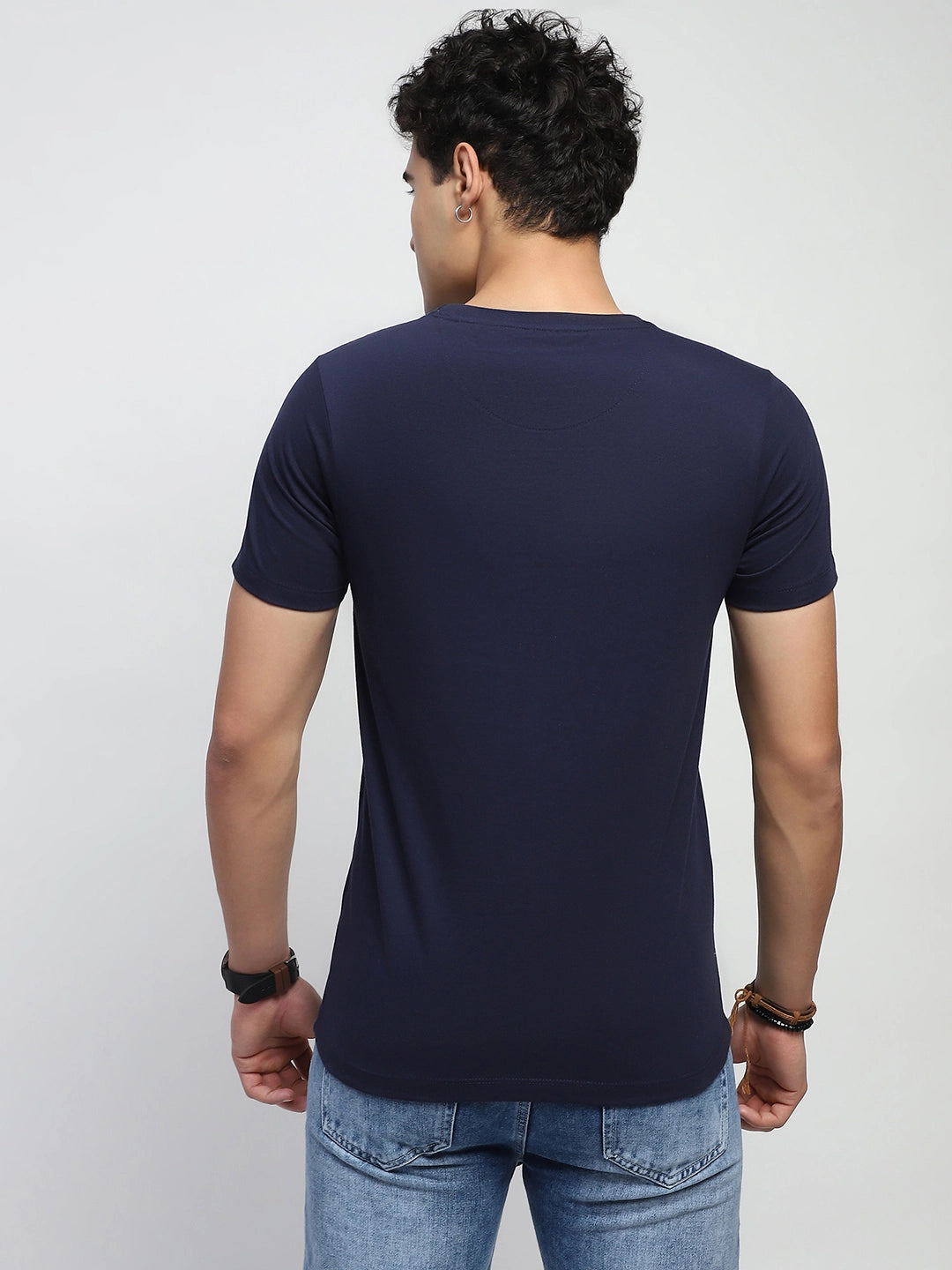 Navy Graphic Cottonk T-Shirt - Global Republic