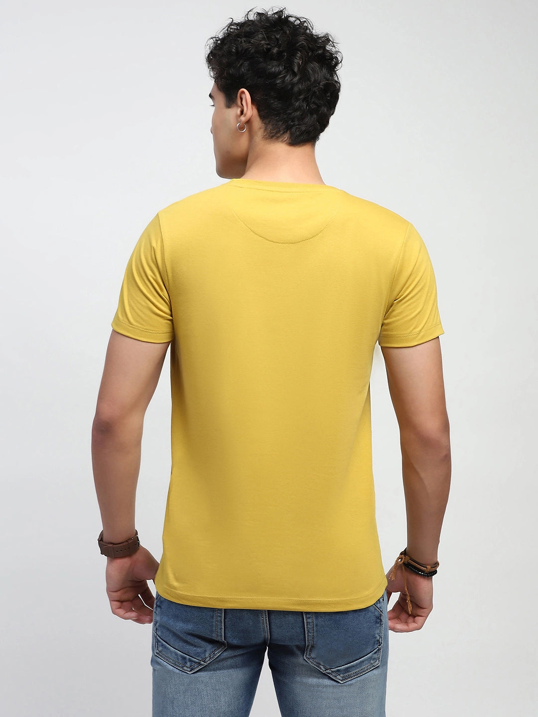 Mustard Graphic Cotton T-Shirt - Global Republic
