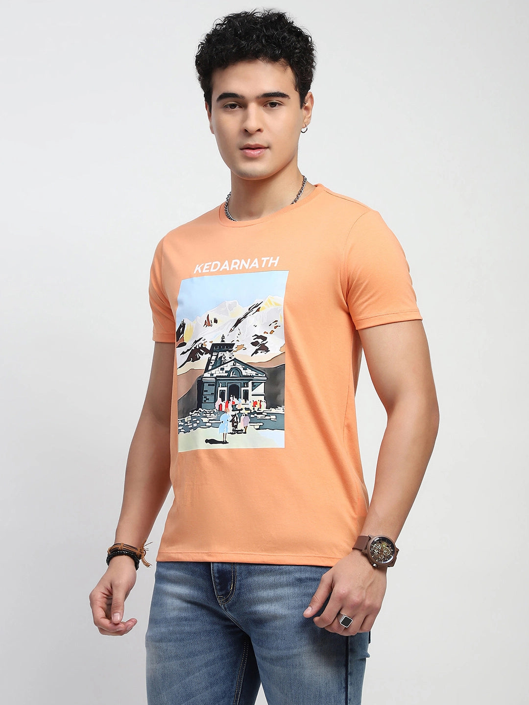 Graphic Cotton Round Neck T-Shirt - Global Republic