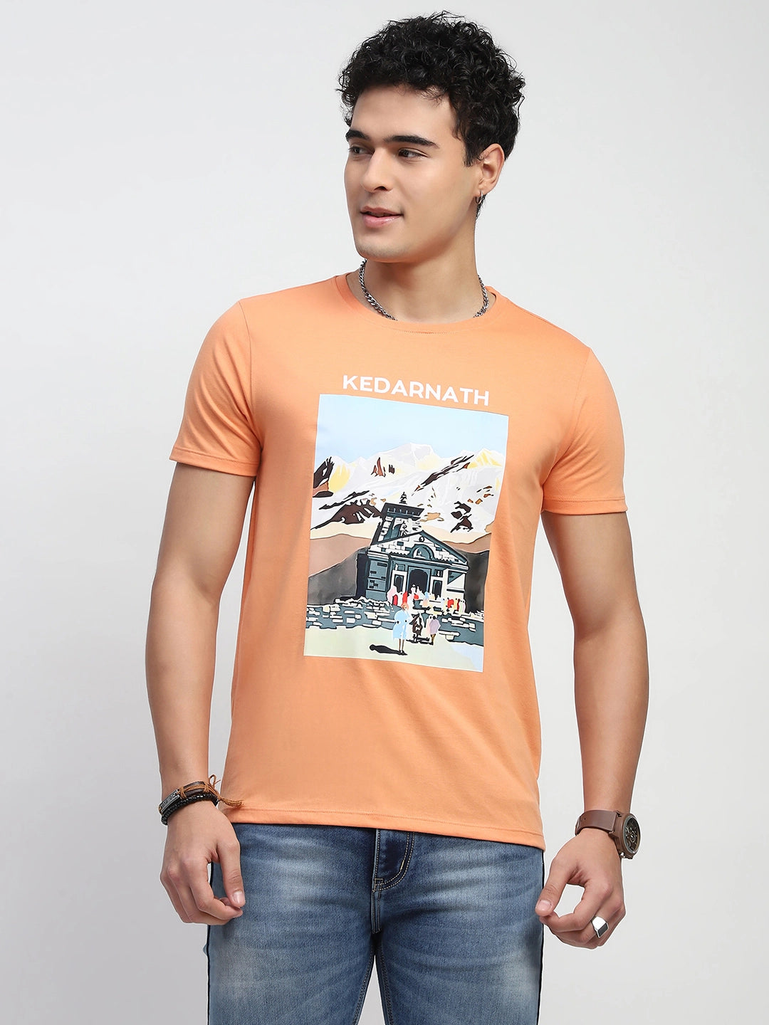 Graphic Cotton Round Neck T-Shirt - Global Republic