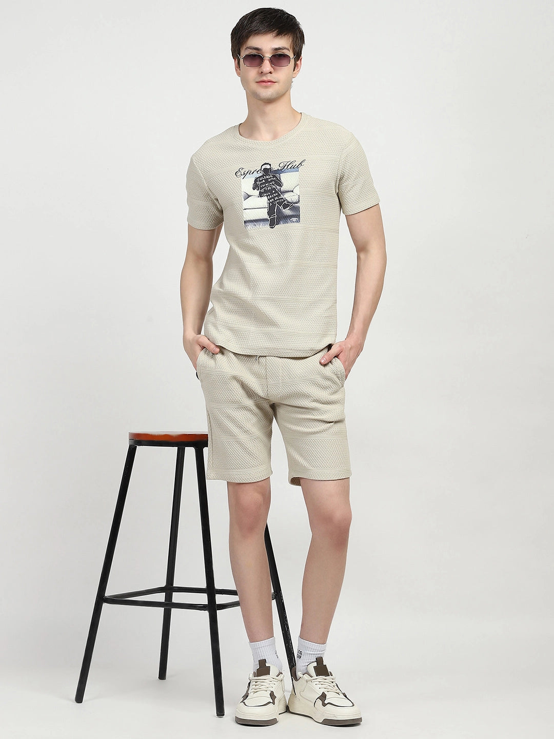 Beige Graphic Print Co-ord Set - Global Republic