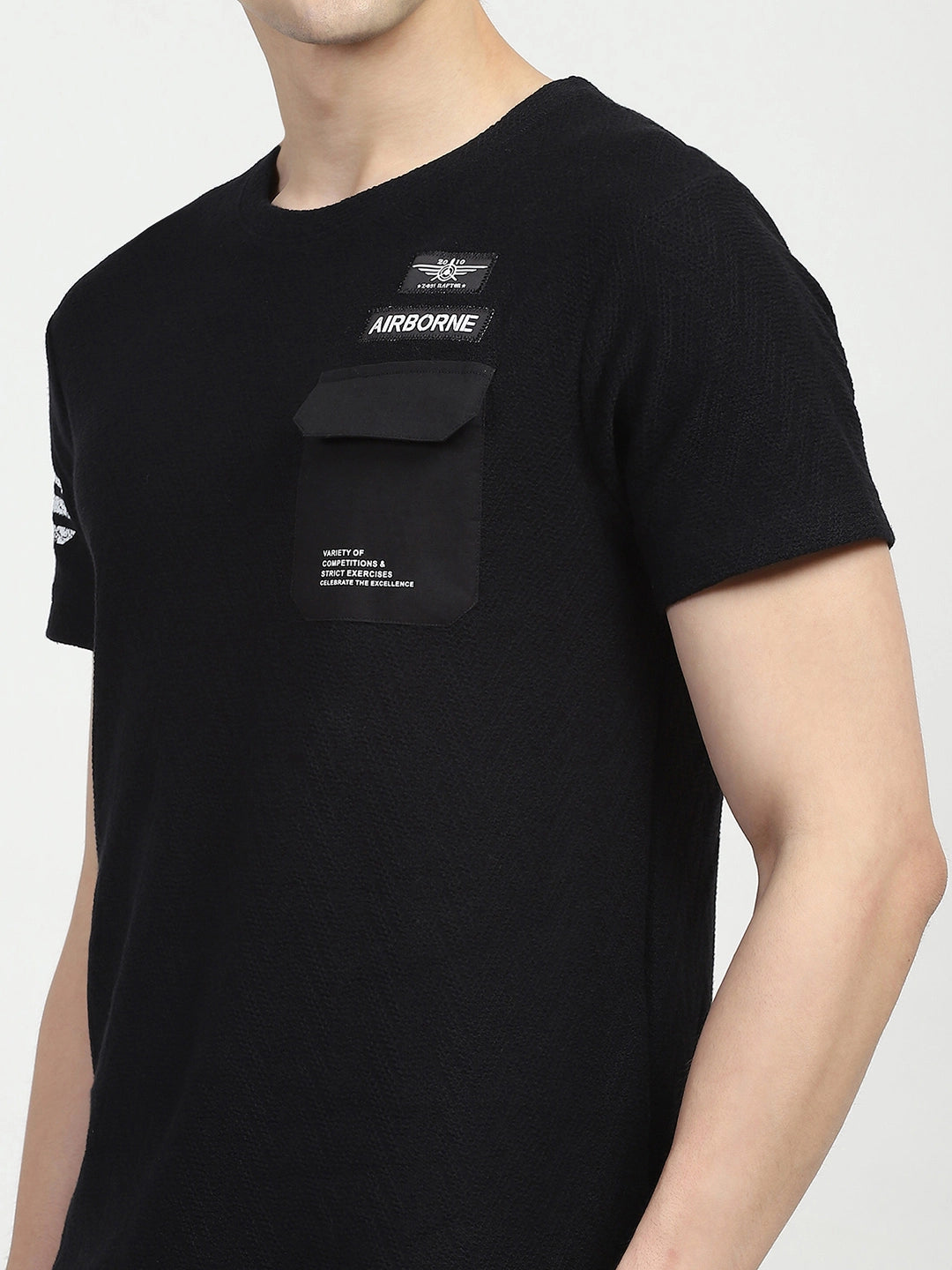 Black Cotton Textured Co-ord Set - Global Republic