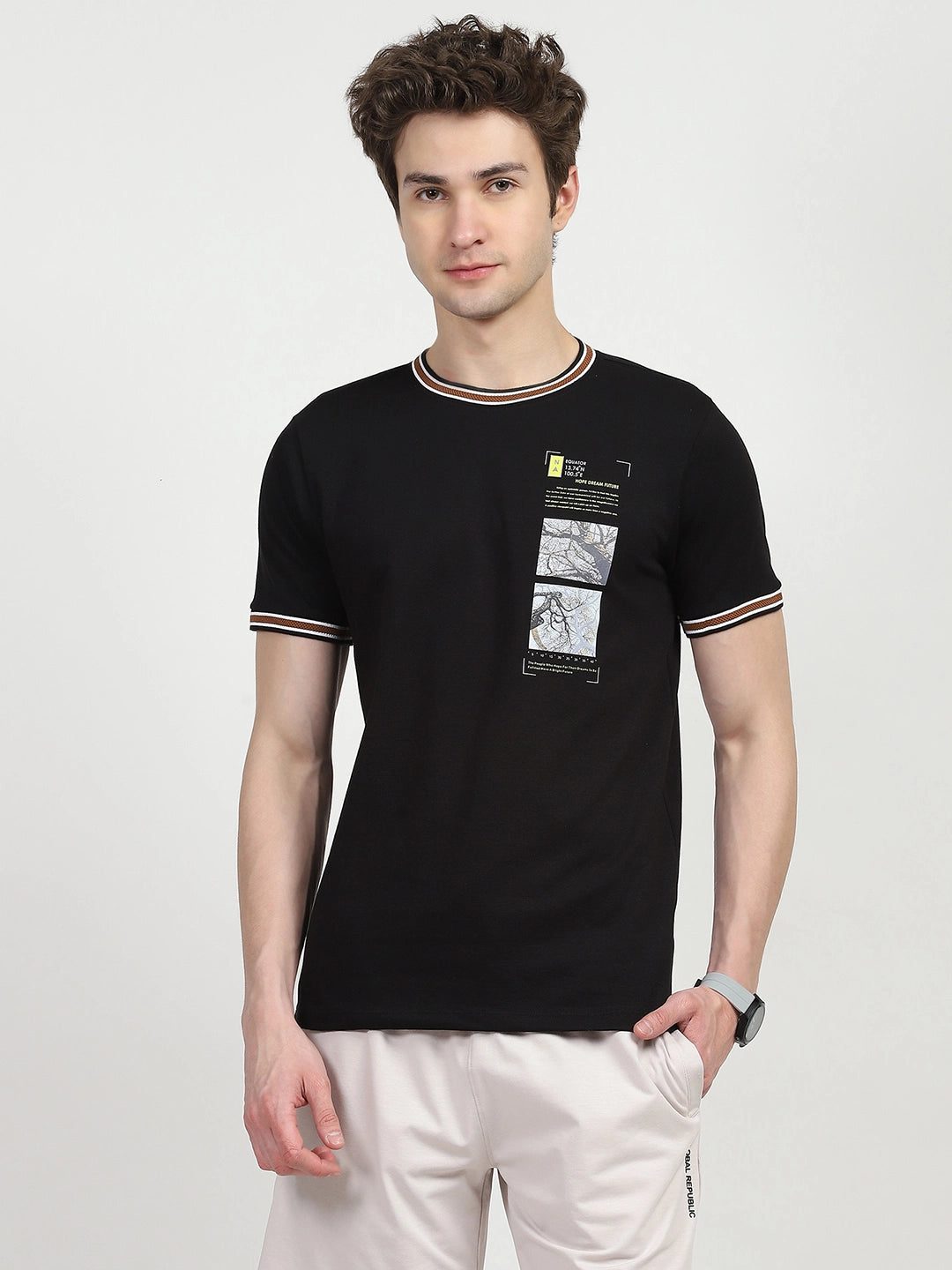 Black Graphic Print T-shirt - Global Republic