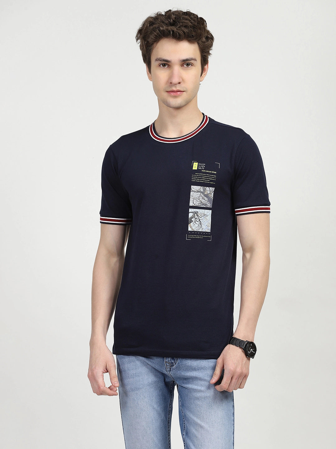 Navy Graphic Print T-shirt - Global Republic