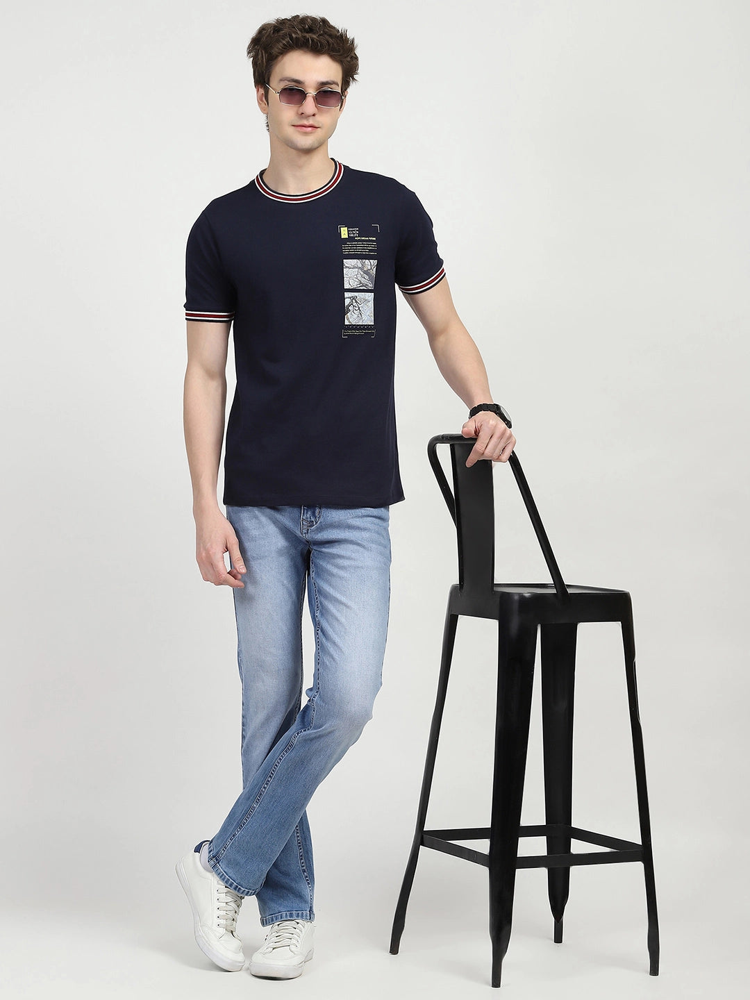 Navy Graphic Print T-shirt - Global Republic