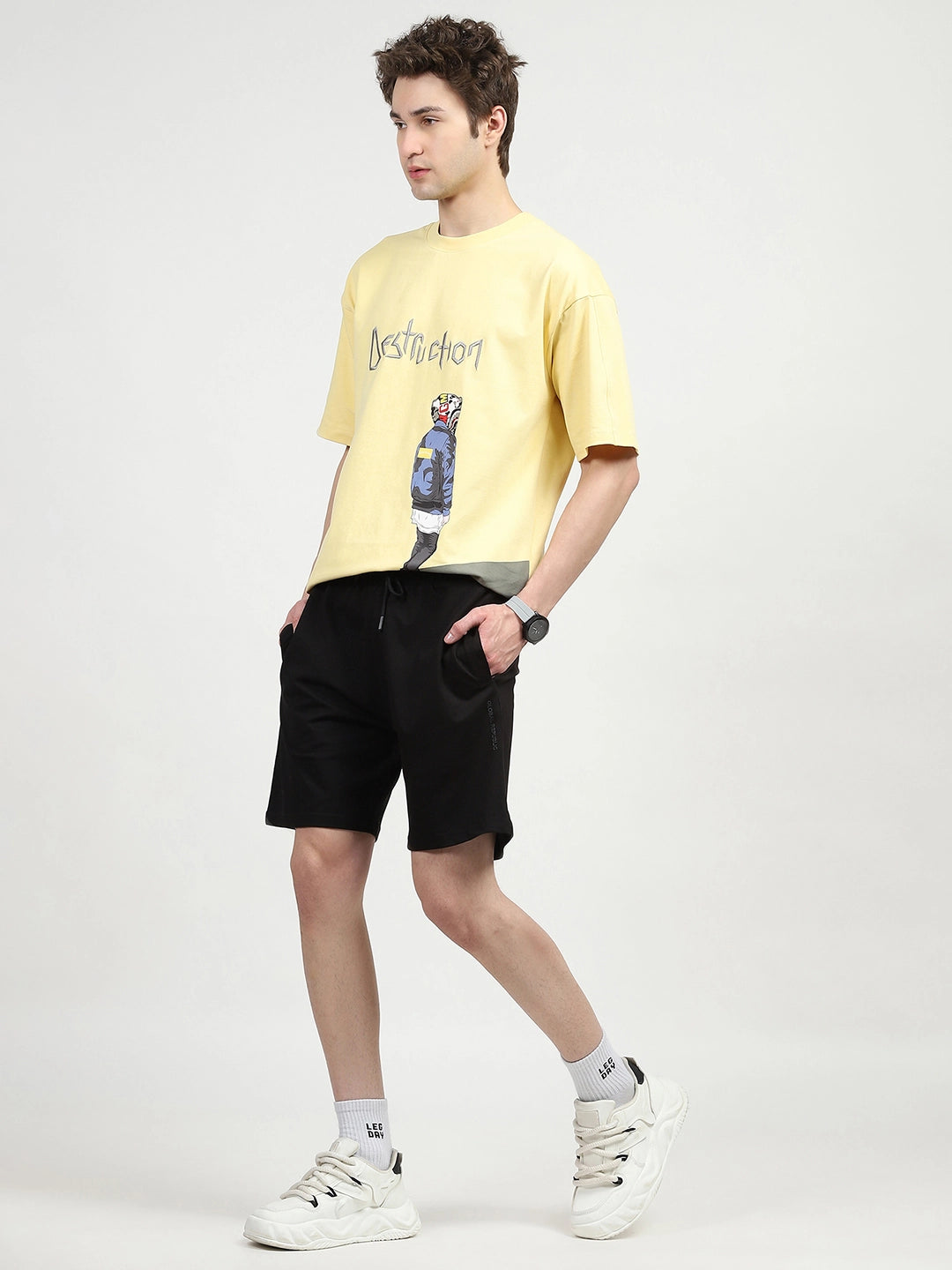 Black Cotton Shorts - Global Republic