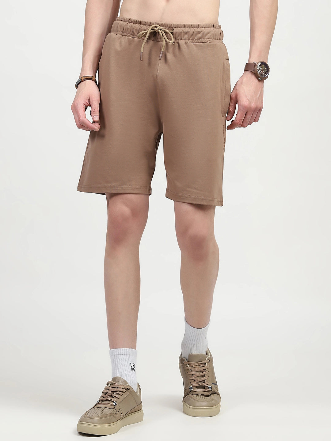 Brown Cotton Shorts - Global Republic