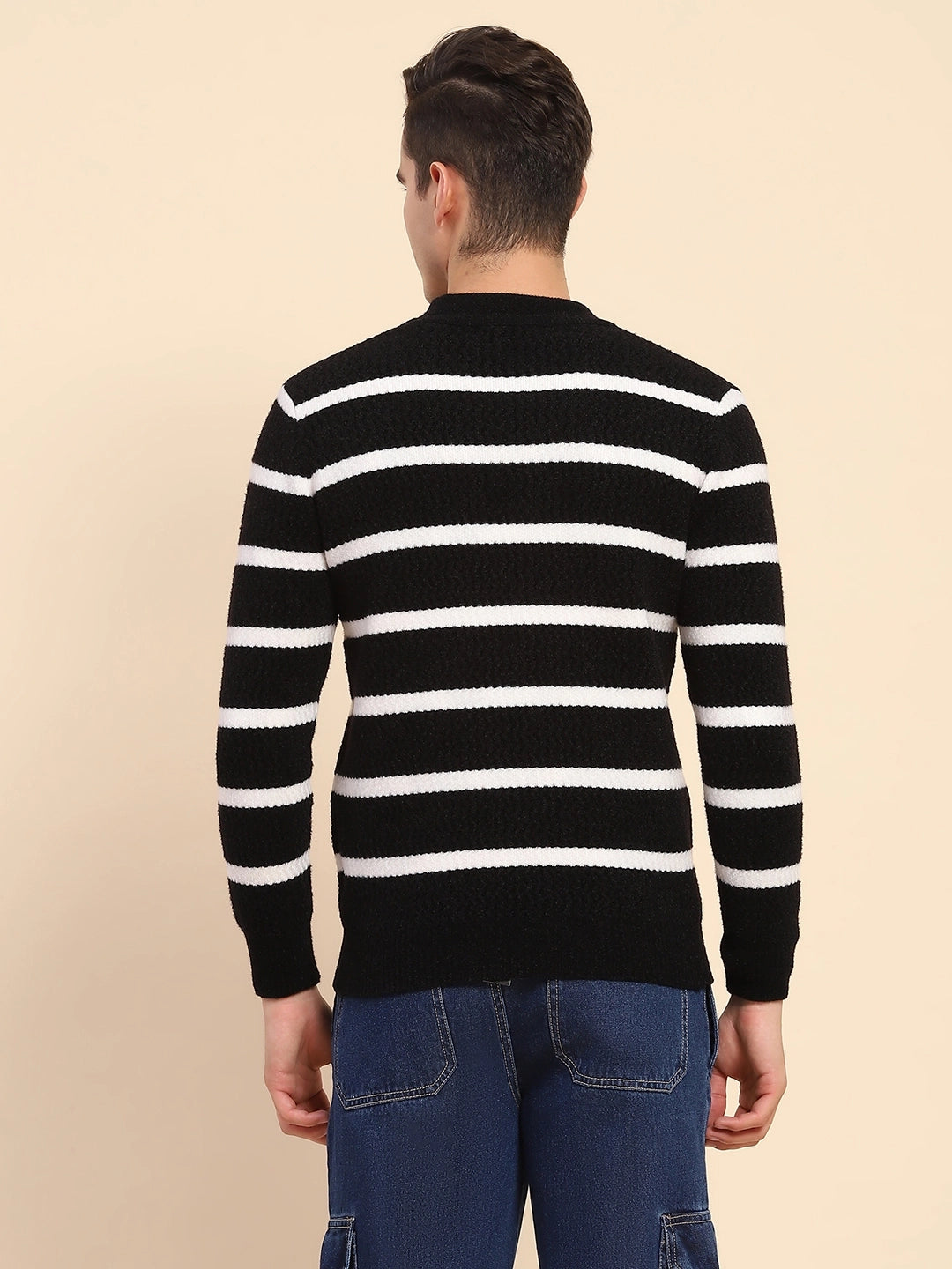 Black Striped Pullover - Global Republic