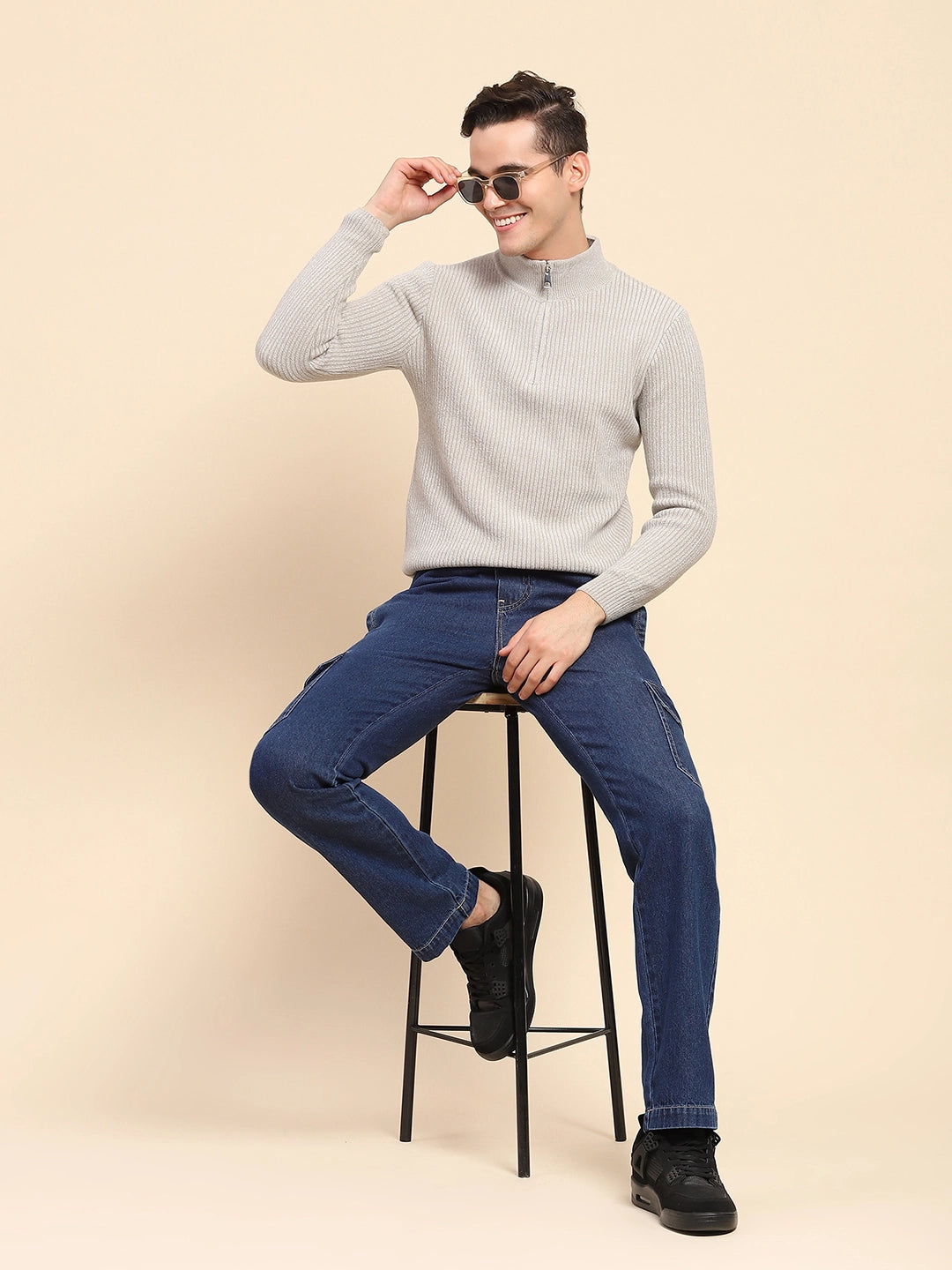 Ecru Knit Winter Wear Pullover - Global Republic