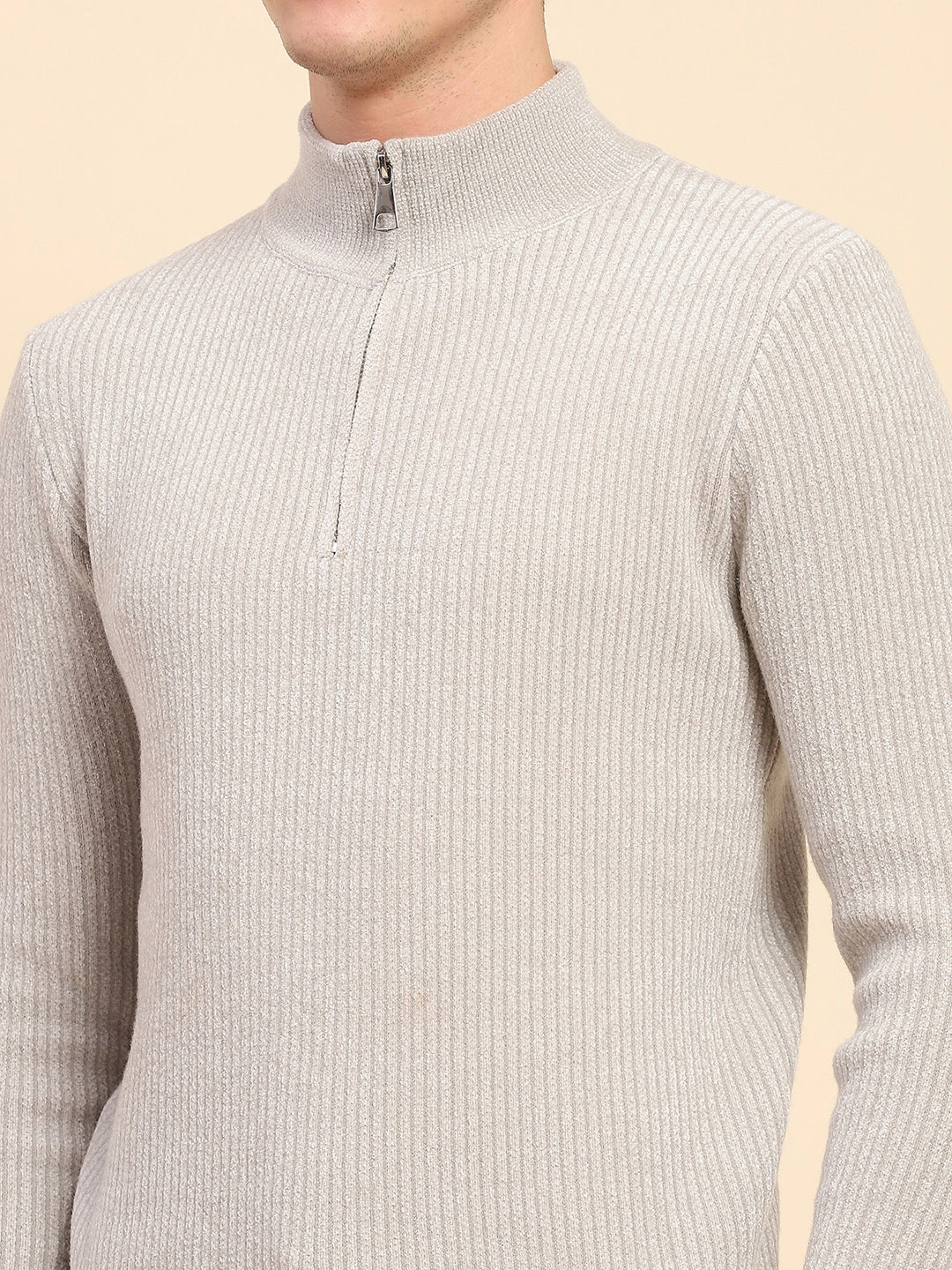 Ecru Knit Winter Wear Pullover - Global Republic
