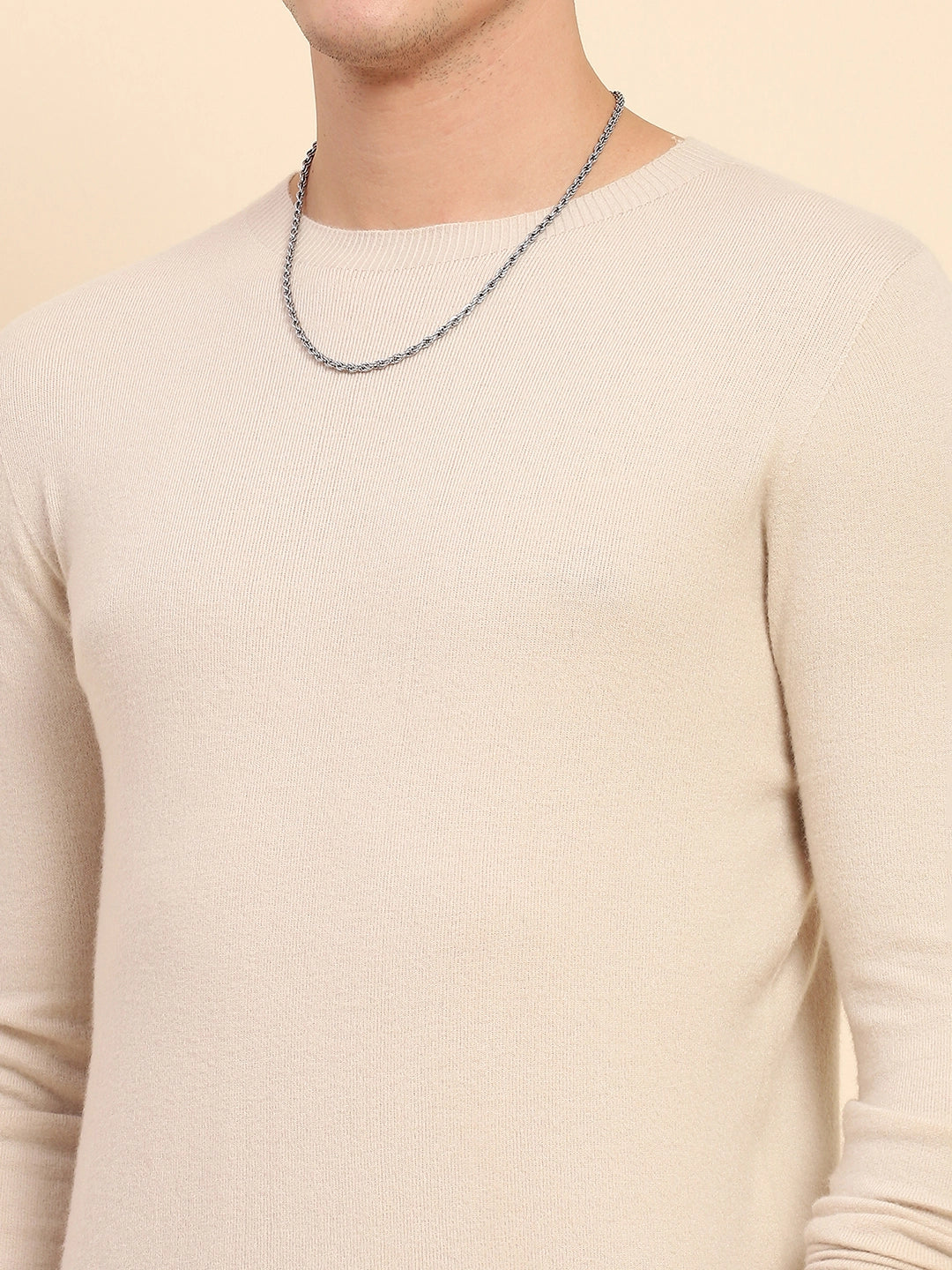 Beige Wool Blend Pullover - Global Republic