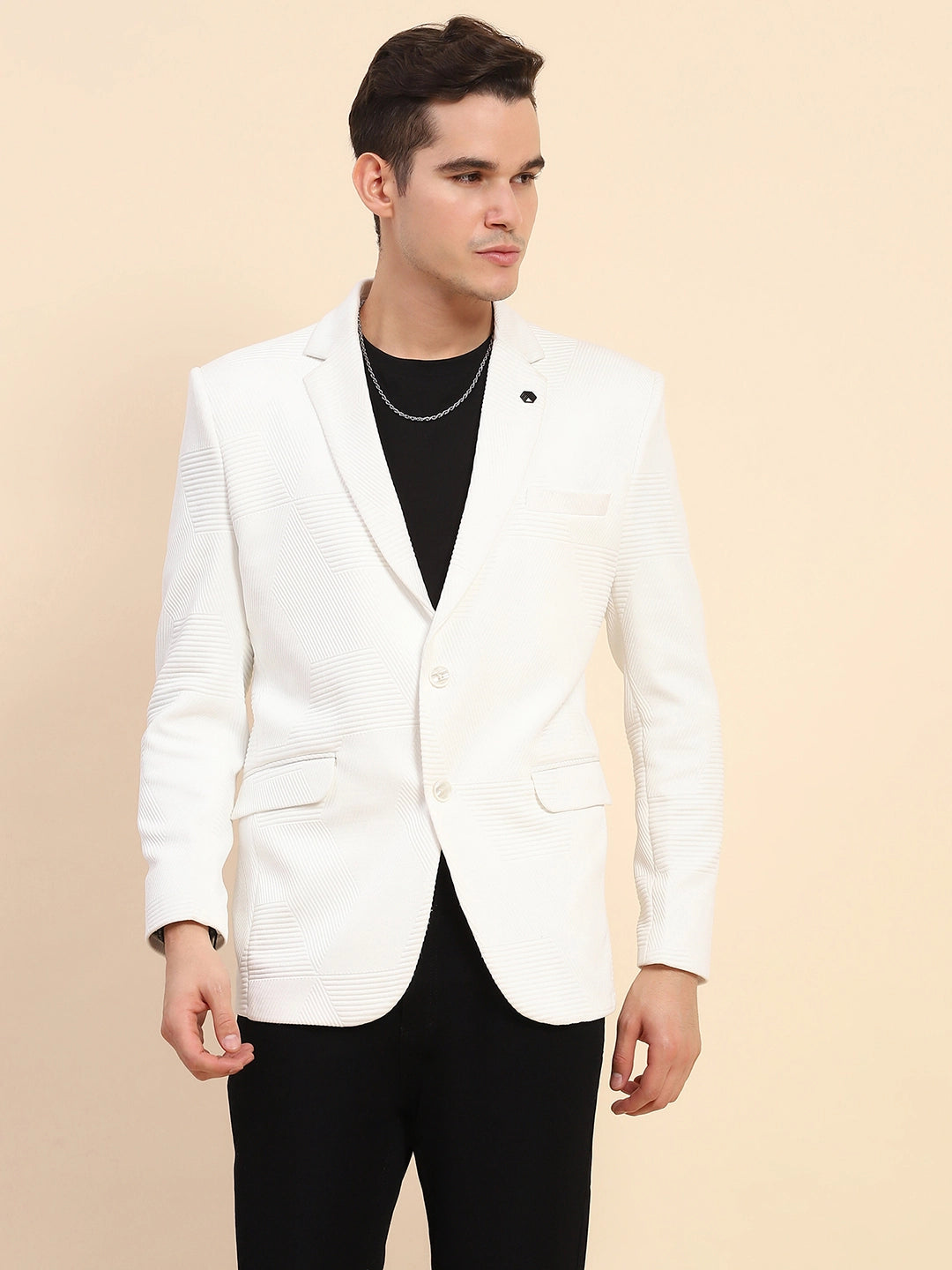 White Textured Coat - Global Republic