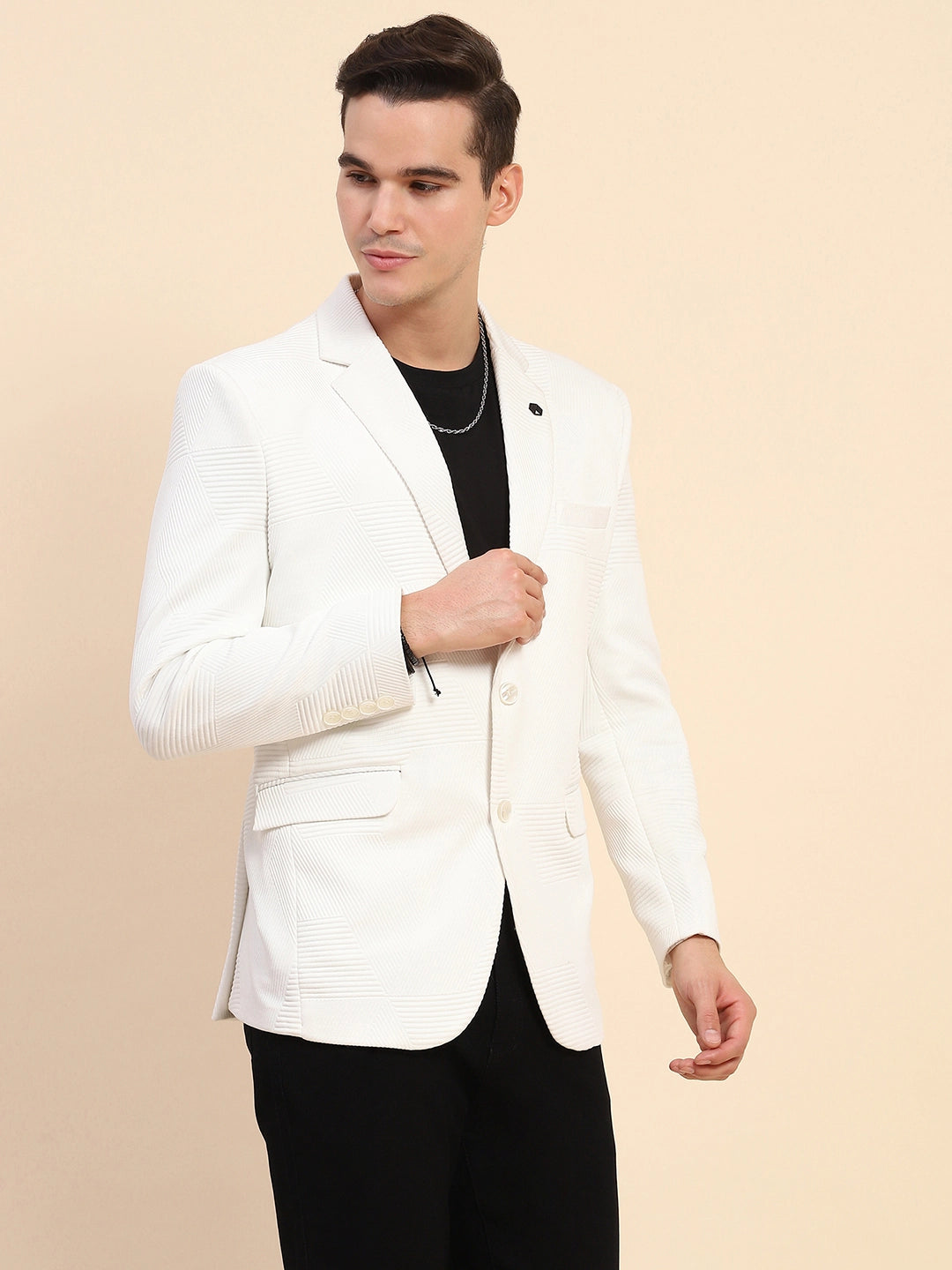 White Textured Coat - Global Republic
