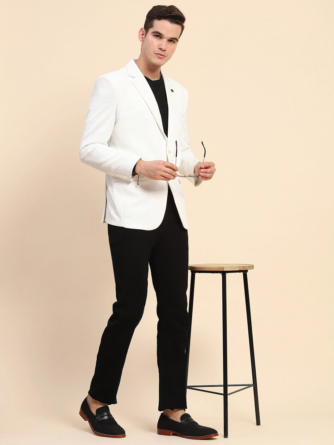 White Textured Coat - Global Republic
